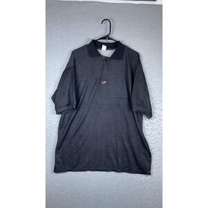 WSI Polo Shirt Mens XL Black Mesh Geometric Logo Short Sleeve Casual Performance